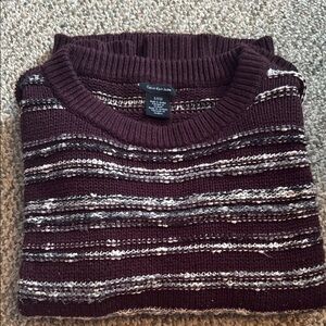 Calvin Klein Maroon Striped Sweater